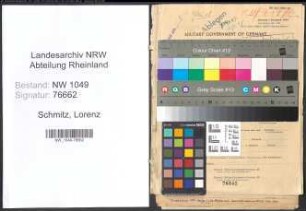 Entnazifizierung Lorenz Schmitz , geb. 19.10.1903 (Elektriker)