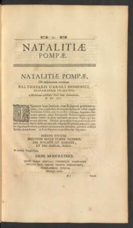 Natalitiae Pompae.