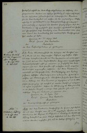 Eingangsbestätigung des Schreibens zur Wedekind-Stiftung an das Kloster St. Michaelis.