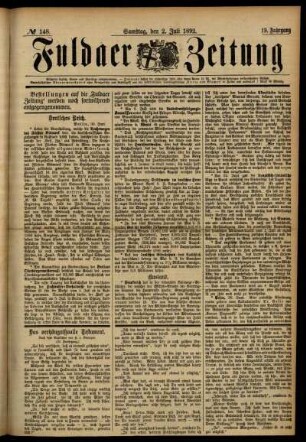 Ausgabe vom Samstag, den 02. Juli 1892.