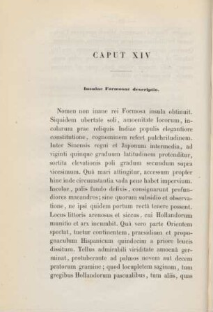 Caput XIV. Insulae Formosae descriptio