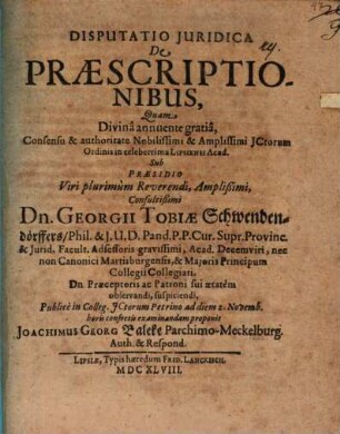 Disp. iur. de praescriptionibus