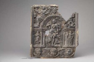 Ofenkachel mit weiblicher Personifikation der "Temperantia"