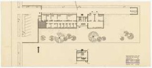 Forschungsinstitut für Holzwerkstoffe, Karlsruhe: Vorentwurf 1. Grundriss Erdgeschoss 1:200