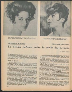 La última palabra sobre la moda del peinado : Impresiones de Europa