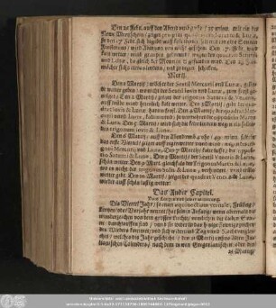 Das Ander Capitel. Vom Lentzen und seiner witterung.