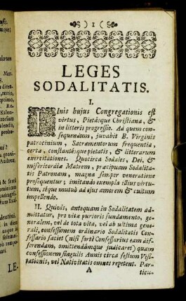 Leges sodalitatis. - Gratiarum actio.