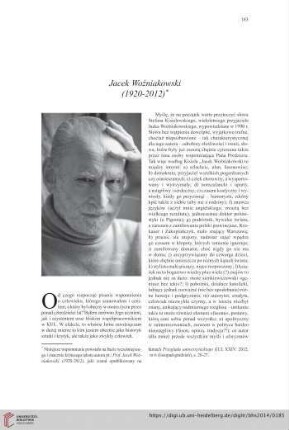76: Jacek Woźniakowski (1920-2012)*