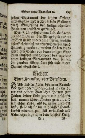 Gebett Eines Krancken, oder Betrübten