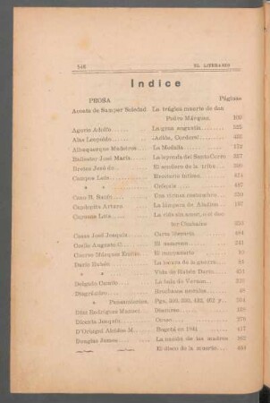 Índice [del tomo]