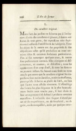 L. Du caractere original.