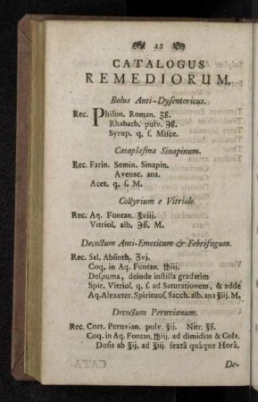 Catalogus Remediorum.