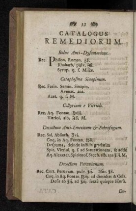 Catalogus Remediorum.