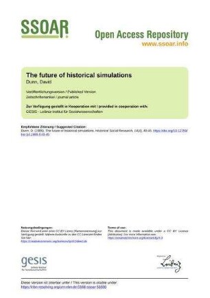 The future of historical simulations