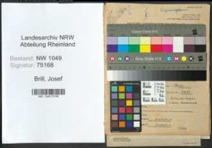 Entnazifizierung Josef Brill , geb. 23.09.1904 (Montageinspektor)