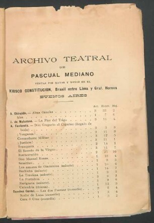 Archivo teatral de Pascual Mediano [Catalógo editorial]