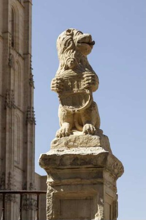 Löwe mit Stadtwappen von Segovia