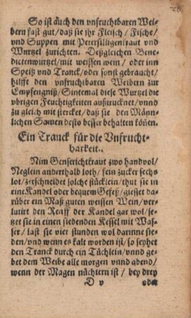 Ein Tranck für die Unfruchtbarkeit.