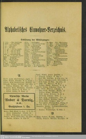 Einwohnerverzeichnis : Alphabetisches Einwohnerverzeichnis
