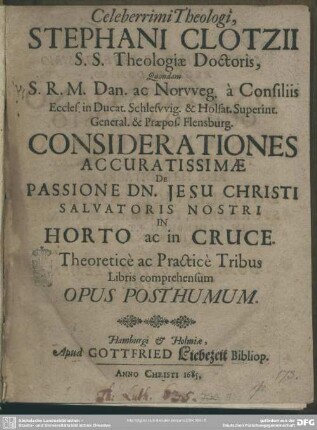 Considerationes de passione Jesu Christi