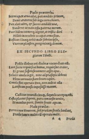 Ex Secundo Libro Elegiarum Tibulli.