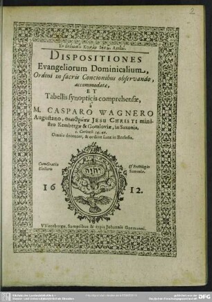 Dispositiones evangeliorum dominicalium...tabellis synopticis comprehensae