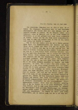 Forst (Lausitz), den 25. Juli 1908.