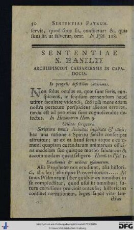 Sententiae S. Basilii.