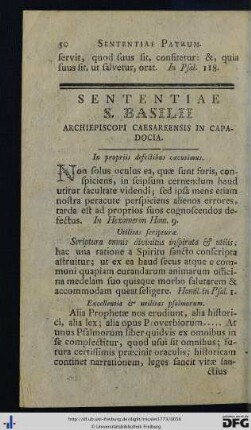 Sententiae S. Basilii.