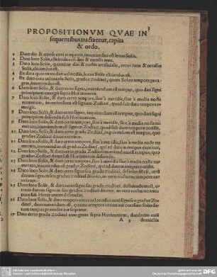 PROPOSITIONVM QVAE IN sequentibus tractantur, capita & ordo.