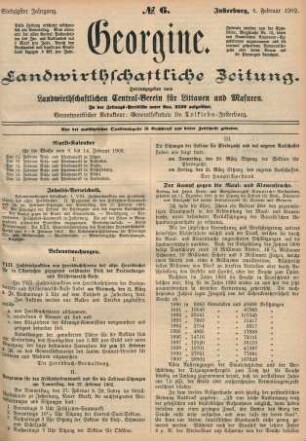 Siebzigster Jahrgang. No. 6. Insterburg, 6. Februar 1902.