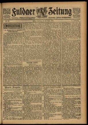 Zweite Ausgabe vom Samstag, den 23. April 1904.