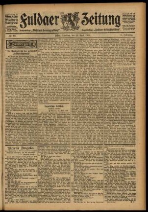 Zweite Ausgabe vom Samstag, den 23. April 1904.