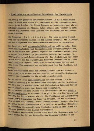 3. Grundlinien zur methodischen Gestaltung des Unterrichts
