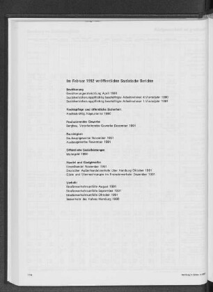 Im Februar 1992 veröffentlichte Statistische Berichte