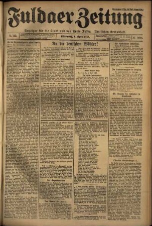 Ausgabe vom Mittwoch, den 08. April 1925.
