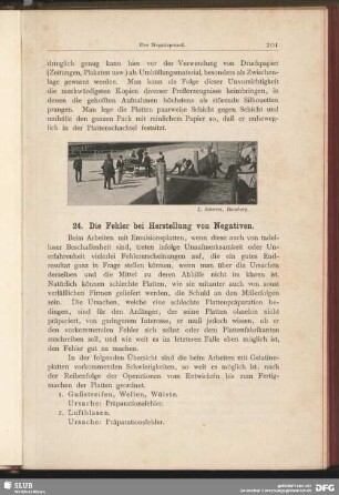 24. Die Fehler bei Herstellung von Negativen