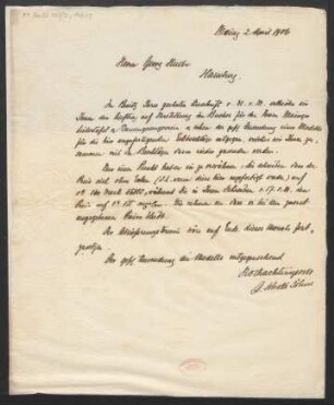 Brief an Georg Hulbe : 02.04.1906