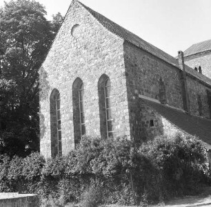 Strausberg, Predigerstraße 2. Marienkirche (um 1250, 1341/1342 Renovierung, ab 1448 Umbau). Chor. Ansicht von Nordosten