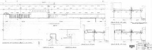 Pforzheim Hbf: Bahnsteigdach Gleis 1 / 1.BA - Untersicht und Querschnitte Überdachung