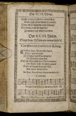 Der XCVI. Psalm. - Der C. Psalm.