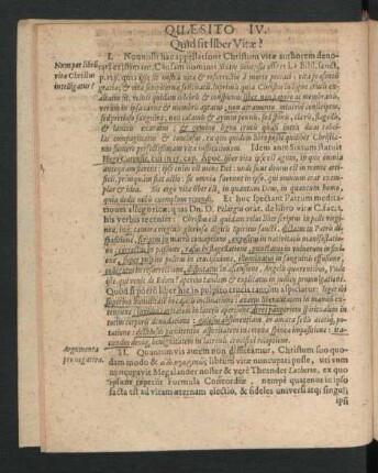 Quaestio IV. Quid sit liber Vitae?