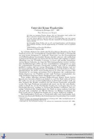 Freiburg im Breisgau unter der Krone Frankreichs 1677-1697.