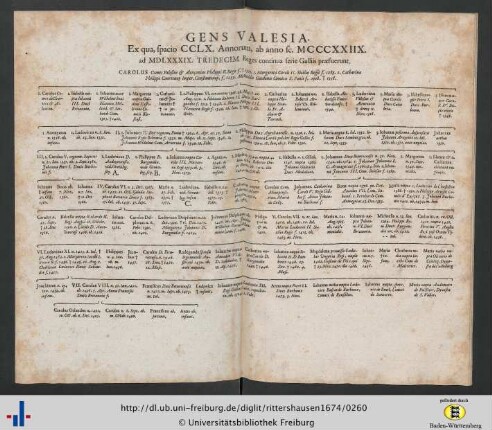81.-100. Doppelblatt (Reges Galliae, Gens Valesia ... Comites de Brahe in Wisingsburg etc.).