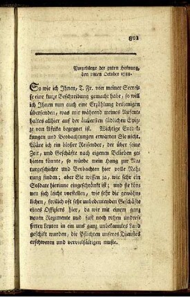 Vorgebirge der guten Hofnung, den 28ten October 1788.