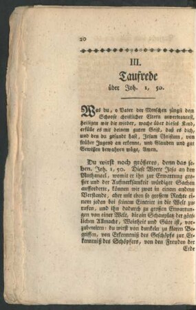 III. Taufrede über Joh. 1, 50