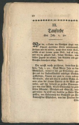 III. Taufrede über Joh. 1, 50