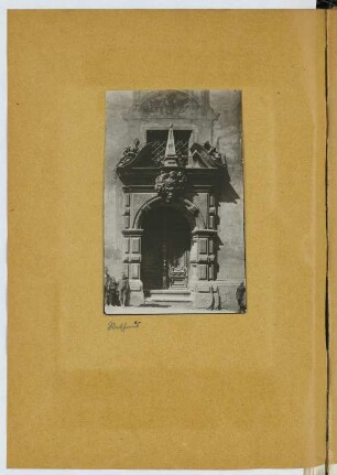 Rathaus, Regensburg: Ansicht Portal (aus: Skizzen- und Fotoalbum 21)