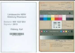 Entnazifizierung Karl Kleberg , geb. 16.10.1910 (Steuerinspektor)