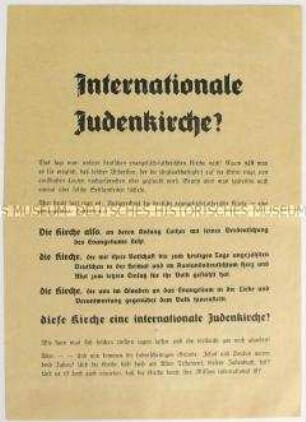 Propagandaflugblatt der evangelischen (?) Kirche zur Kirchenwahl 1937